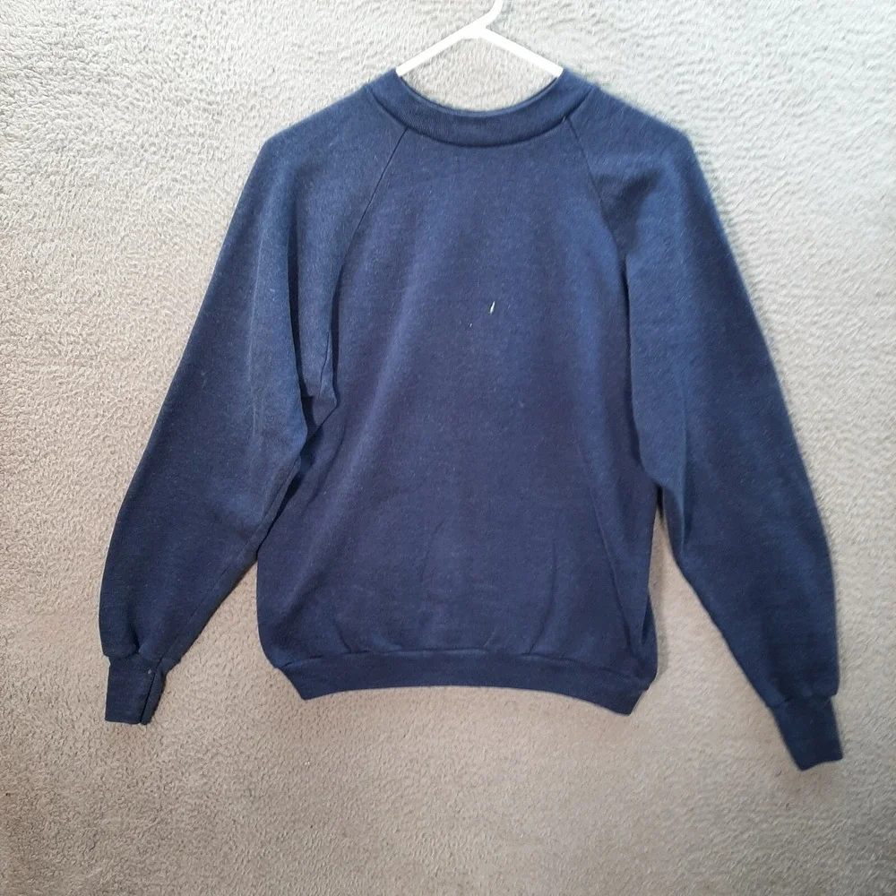 Vintage Healthknit Sweatshirt Men XL Blue Crewneck Pingree Park Colorado 80s 90s